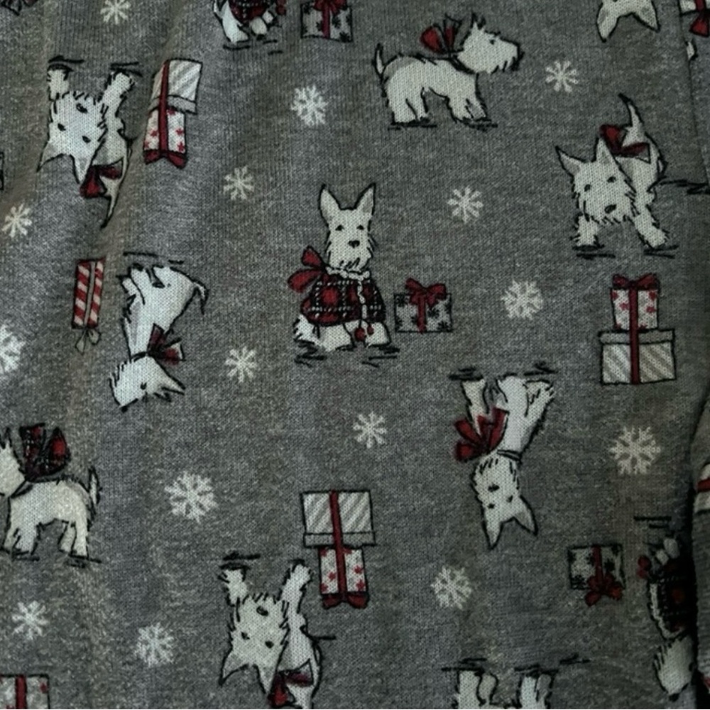 Laura Ashley Holiday White Dog Pajama Pants - Super Soft - Picture 2 of 7